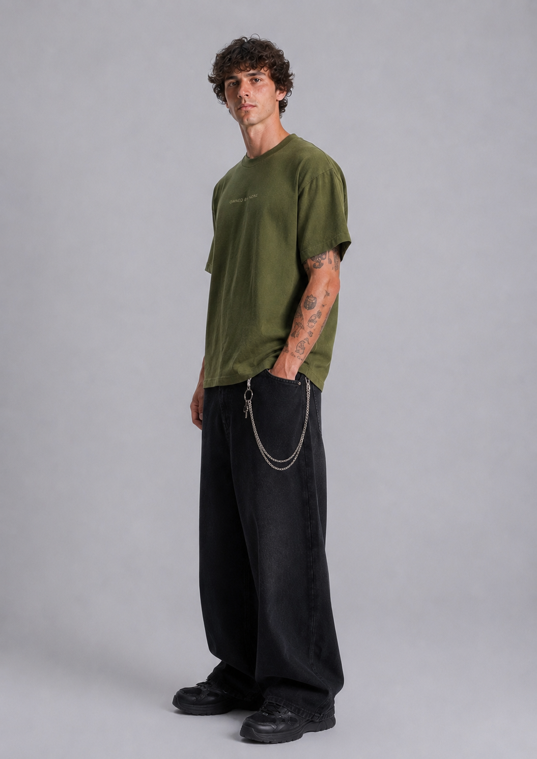Owned By None Tee-Olive Green