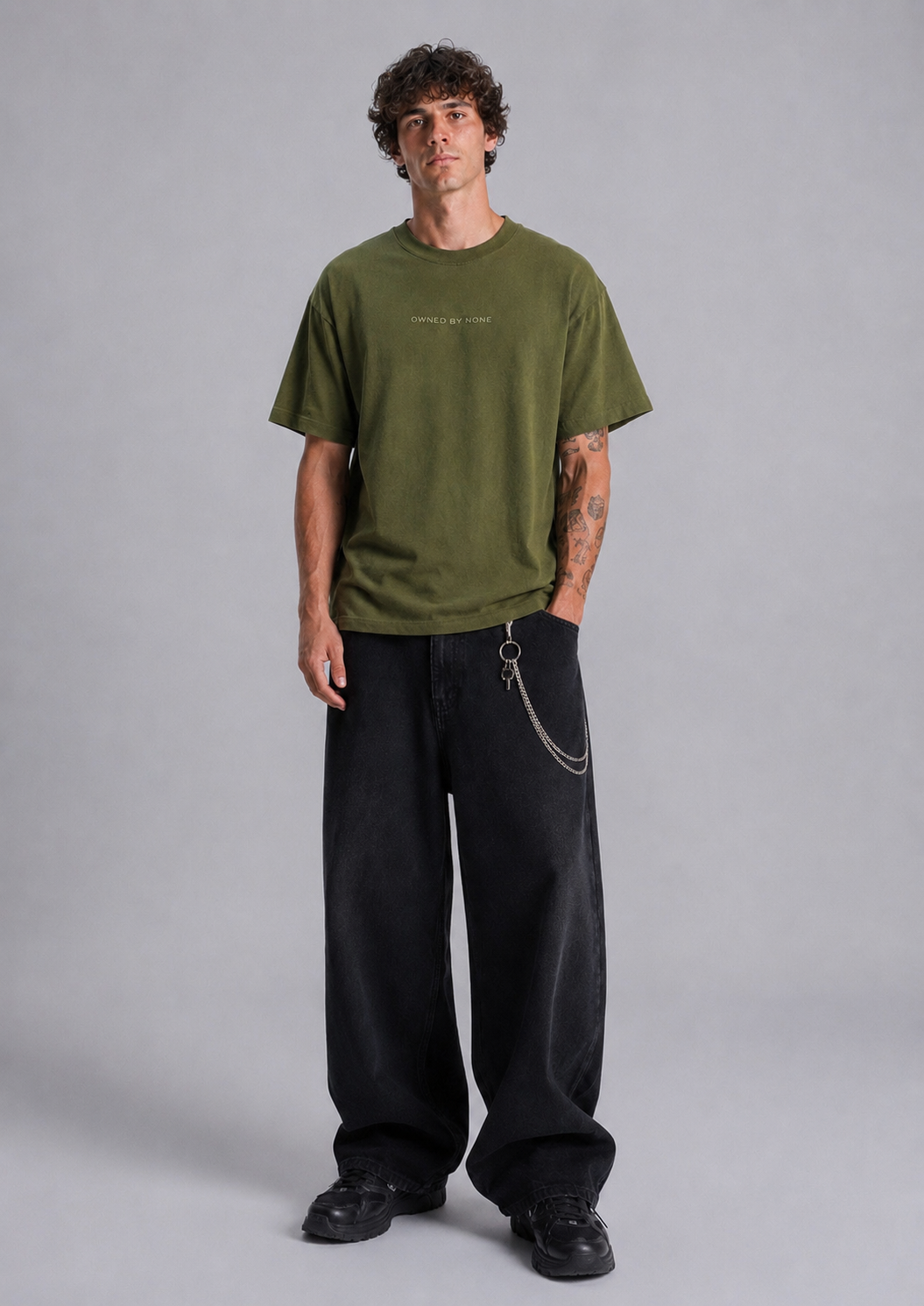 Owned By None Tee-Olive Green