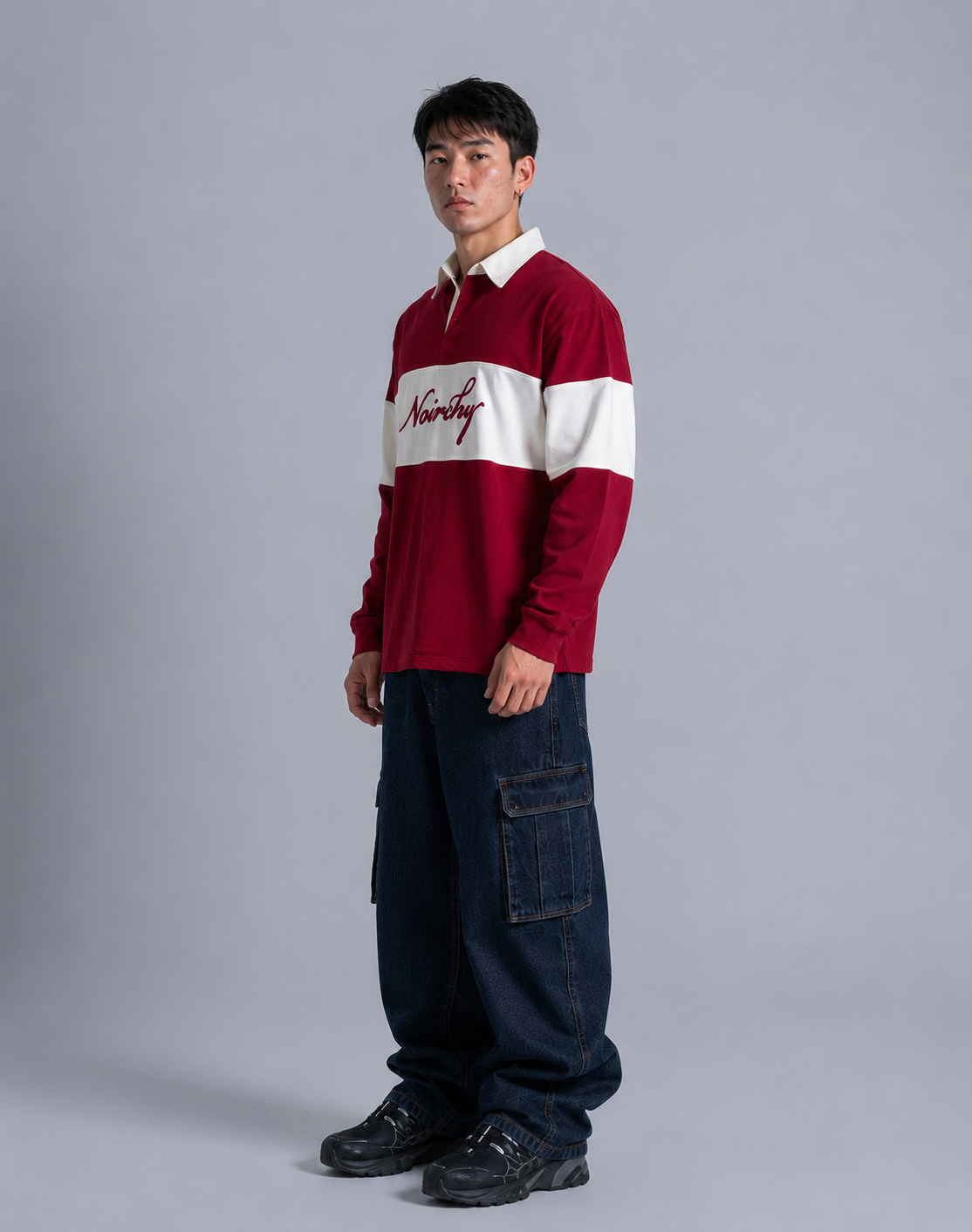 Noirchy Heritage Rugby Polo-Maroon