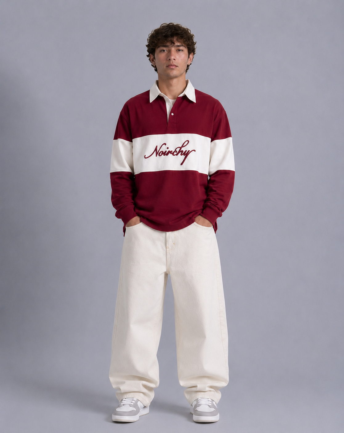 Noirchy Heritage Rugby Polo-Maroon