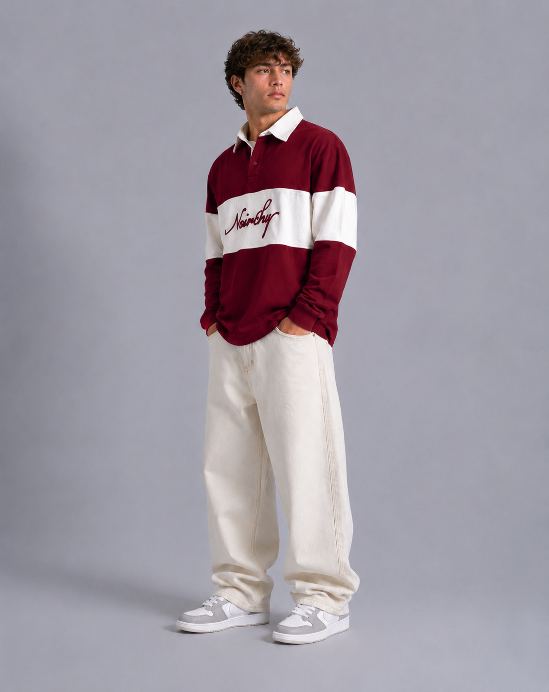 Noirchy Heritage Rugby Polo-Maroon