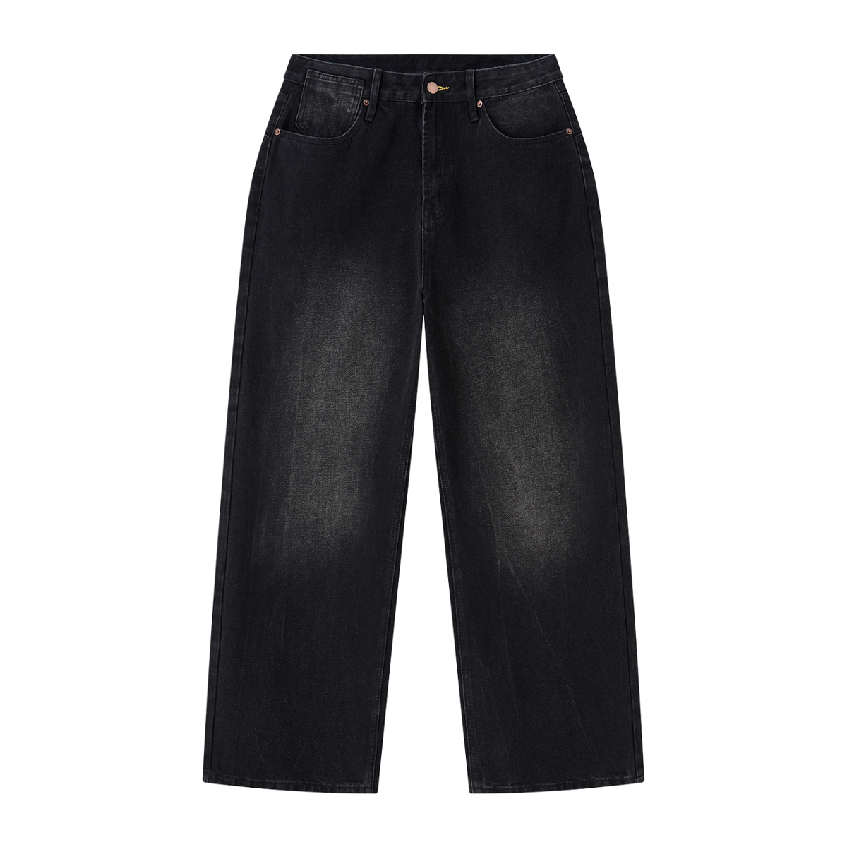 Vintage Wash Wide-leg Jeans