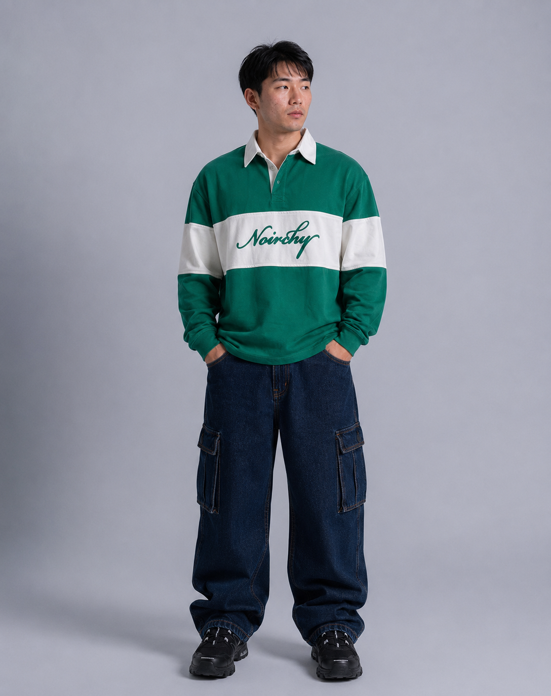 Noirchy Heritage Rugby Polo-Green