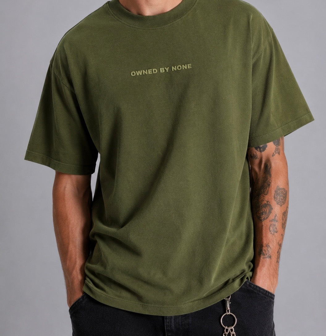 Owned By None Tee-Olive Green