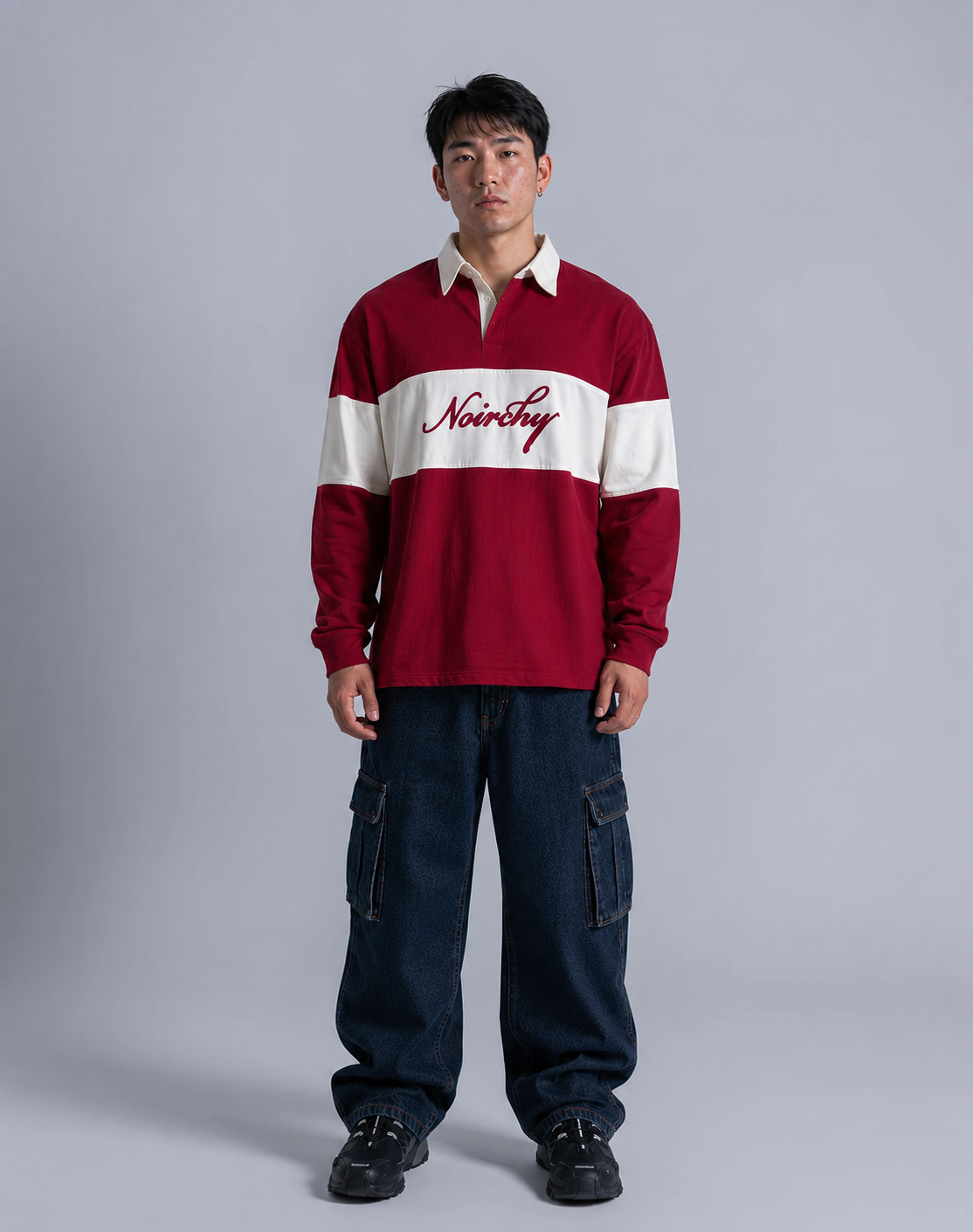 Noirchy Heritage Rugby Polo-Maroon