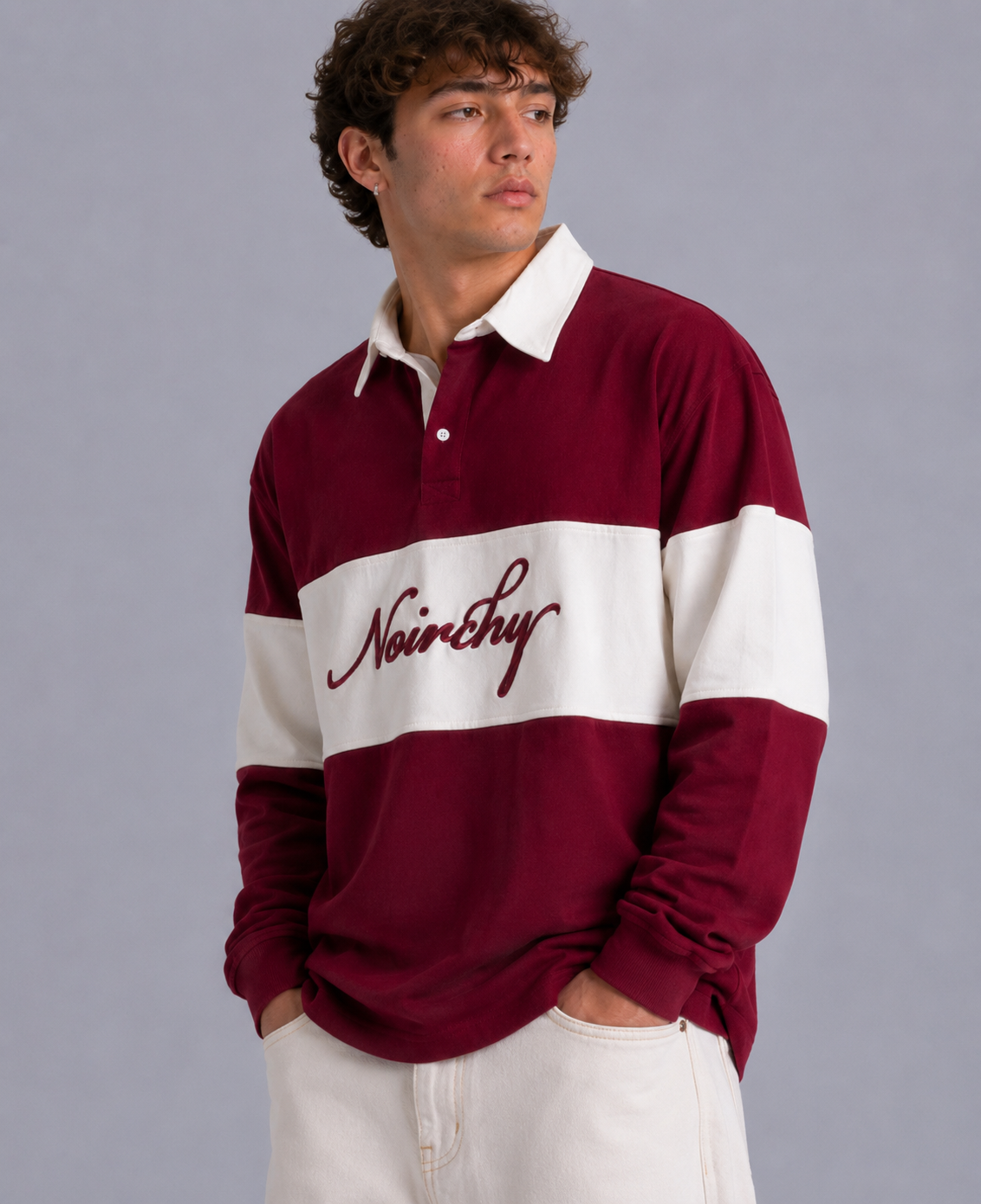 Noirchy Heritage Rugby Polo-Maroon
