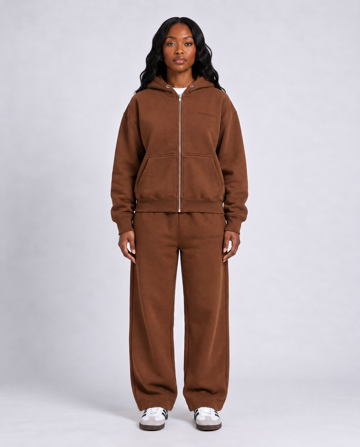 Noirchy Zip Hoodie - Brown