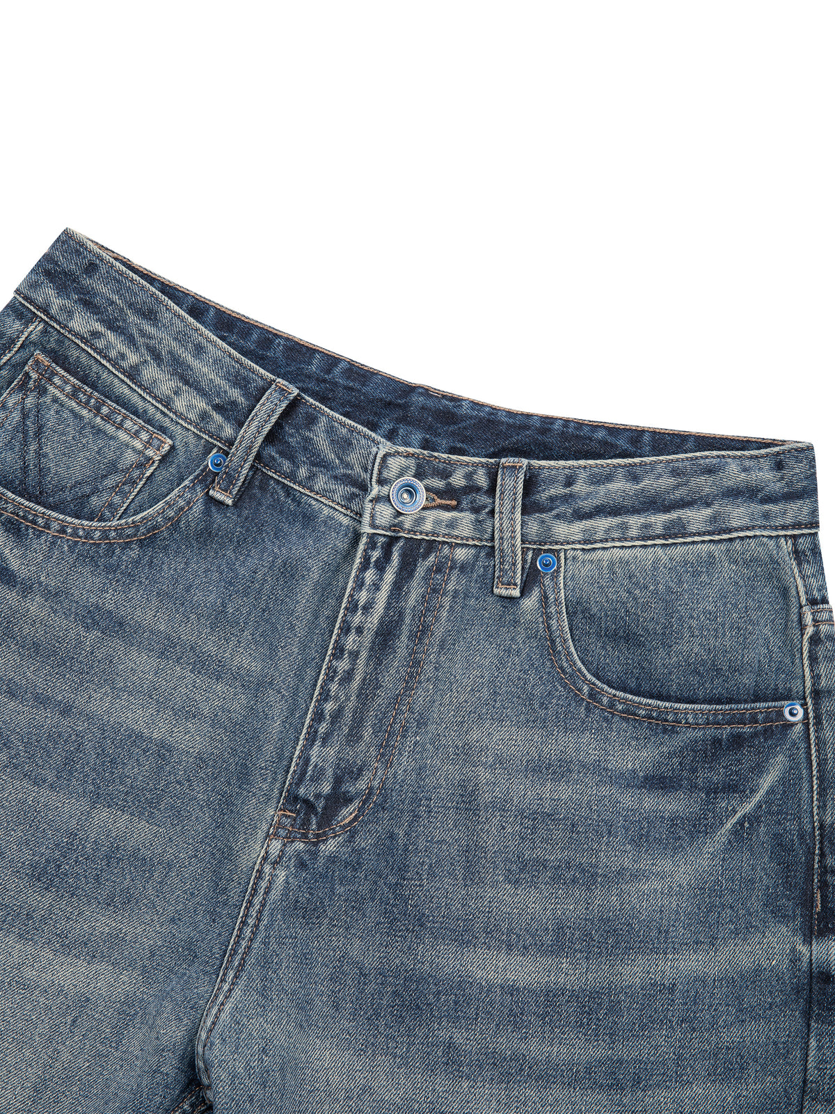 Vintage Wash Straight-Leg Jeans